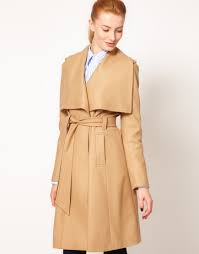 Ellgenc long belted wrap coat. Ted Baker Belted Coat With Big Collar In Camel Natural Lyst