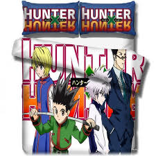Gris foncé avec motifs rose. Housse De Couette Hunter X Hunter Killua Hisoka Gon Parure De Lit 200x200 Cm En Microfibre Avec 2 Taie Cdiscount Maison
