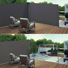 1 poteau d'extrémité de 73 1/2'' et quincaillerie nécessaire. Idmarket Paravent Exterieur Retractable Double 800 X 160 Cm Gris Anthracite Store Lateral Meubles Chambre A Coucher Eng Bouldermicrofinance Org
