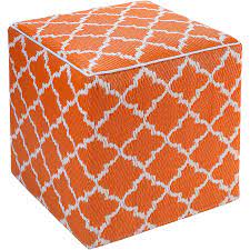 Product titlemajestic home goods plantation indoor outdoor ottoman pouf. Fab Habitat Tangier Carrot Orange Pouf Fab Habitat Outdoor Pouf Rug World