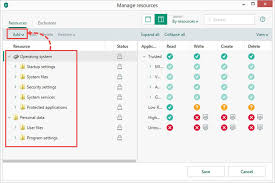 How To Configure Application Rights And The List Of Protected Resources In Kaspersky Total Security 19
