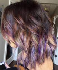 In my case, we decided to start with a balayage bleaching process so that my purple highlights in brown hair would be more of a natural transition throughout my hair which i really liked in the end. Super Nails Purple Grey Blonde Hair 47 Ideas Hair Styles Purple Brown Hair Hair Color Purple