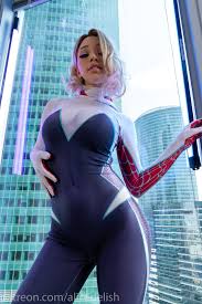 Alice Delish enticing pose - suggestive stance in a body-hugging outfit