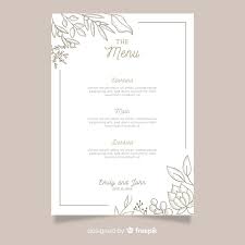 hand drawn wedding menu template wedding menu template wedding menu menu card template