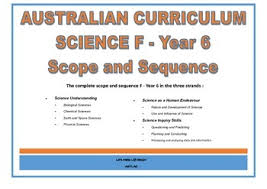Australian Curriculum Science Scope And Sequence F Year 6 Australian Curriculum Curriculum Science