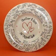Wedding Message Plate Diy Painted Plate With Personalised Theme Guests Then Sign The Plate With Wedding Plates Personalized Wedding Platters Wedding Plates