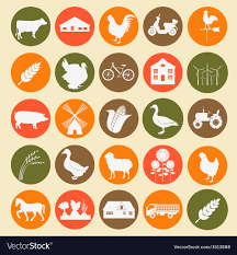 Set Agriculture Animal Husbandry Icons
