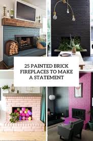 Returning the furnishings to mid mod splendor and cleaning up that gorgeous roman brick is all she needed to do to let the architecture speak for itself their advice on interior brick is simple: 25 Painted Brick Fireplaces To Make A Statement Shelterness