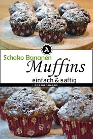 Schoko Bananen Muffins Einfach Backen Mit Ol Allekochen Com Rezept Schoko Bananen Muffins Bananen Muffins Muffin Rezept Einfach