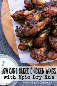 Low Carb Baked Chicken Wings With Epic Dry Rub Recipe Baked Chicken Wings Low Carb Chicken Wings Low Carb Baking