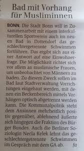 Bonn Scharia Ready Schwimmbad Mit Vorhang Politik Deutschland Scharia Merkel