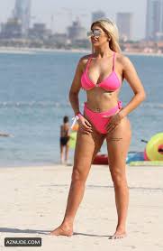 Chloe Ferry Sexy looking fabulous in her skimpy pink bikini - AZNude