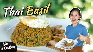 Next time you order this, ask for a side of vinegar with thai chilis (prik nam som) and drizzle it on top! Thai Basil Fried Rice Pad Kra Pao Moo Kai Dao Nin Is Cooking Youtube