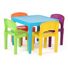 Sold and shipped by ecr4kids. Humble Crew Playtime 5 Piece Aqua Kids Plastic Table And Chair Set Tc657 The Home Depot