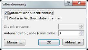 Manchmal ist er allerdings hinderlich. Word 2013 Lernen Silbentrennung