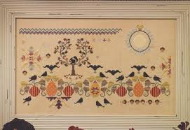 Model stitched on 30 ct. The Great Pumpkin Conspiracy By Cross Eyed Cricket The Counted Cross Stitch Pattern