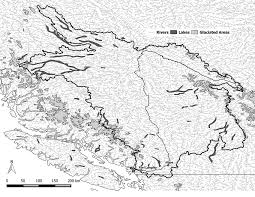 the fraser river basin highlighting lakes natural and man