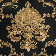 Black And Gold Bedroom Wallpaper Beibehang Papel De Parede 3d Pvc Glitter Black Damask Wallpaper Background Wall Bedroom Wallpaper Fo Damask Wallpaper Gold Damask Wallpaper Embossed Wallpaper