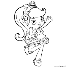 Print Shopkins Girl Shoppie Say Hi Coloring Pages Cute Coloring Pages Shopkins Colouring Pages Coloring Pages For Girls