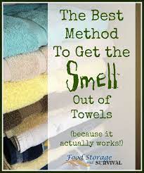 The Best Method To Get The Smell Out Of Towels Because It Actually Works Food Storage And Survival Smelly Towels Towel Washing Towels