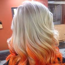 Orange Reverse Ombre Hair Orange Ombre Hair Hair Color Orange Dip Dye Hair