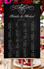 Wedding Seating Chart Poster Calligraphic Heart Chalkboard Print Ready Digital File