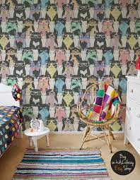 Colorful Hipster Cats Pattern Funky Wallpaper For Kids Room Etsy Funky Wallpaper Kids Room Wallpaper Hipster Cat