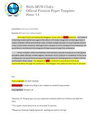 Position Paper Wells Mun