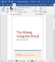 For example, to modify the background color, use the shape fill commands. How To Create A Cover Page In Word