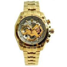 Casio Edifice Gold Ef550fg 7av Chronograph Watch Styled With An Engine Motif The Ef550fg Is Equipped With Stacked Sub D Casio Chronograph Watch Casio Edifice