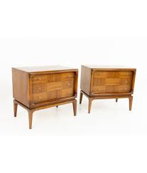 For instance, medication, phones, books, or little souvenirs that one would like to feel before going to bed. United Style Hellam Furniture Mid Century Walnut 2 Drawer Patchwork Nightstand Set Of 2