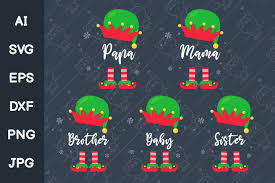 Download Elf Family At Christmas Graphic By Crstocker Creative Fabrica PSD Mockup Templates
