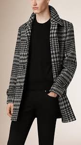 Black And White Coat Mens Prince Of Wales Check Wool Blend Car Coat Couture Outfits Men S Coats And Jackets Coat