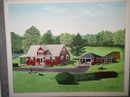 Painting of grandparents' house at Whitcomb in 1974