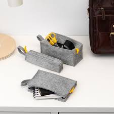 Knallbage Zubehortasche 3er Set Filz In 2020 Filzen Schreibtischzubehor Ikea