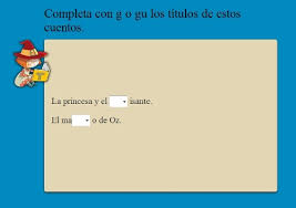 Resultado de imagen de COMPLETA CON GU O CON GÜ