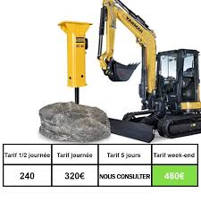 Rammer 555 pour machines de 5 a 7.5 tonnes. Location Brise Roche Avec Mini Pelle 5t