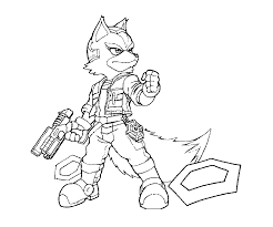 Baby fox and mother fox coloring page; Star Fox Zero Coloring Pages Yumiko Fujiwara