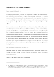 Pdf Banking 2025 The Business Model Bank In The Future