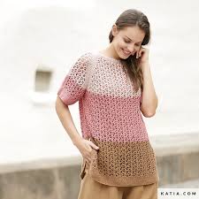 Our directory links to free knitting patterns only. Sweater Woman Spring Summer Models Patterns Katia Com