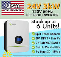 3kW 24V 150VDC 80A Off-Grid Inverter by Growatt