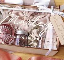 Bridesmaid Proposal Box | Empty Wood Gift Box with Acrylic Clear Lid |  Personalized Name & Title