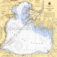 Michigan Lake St Clair Nautical Chart Decor