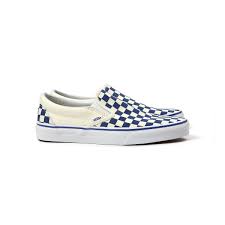 Black And True White Checkered Vans Concepts International Vans Og Classic Slip On Canvas True Blue X2f White Checkered Slip On Vans Classic Slip On Sneaker Blue Checkered