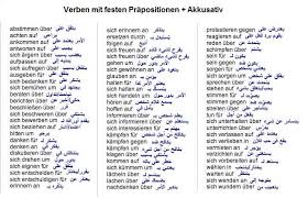 قائمة بالأفعال مع حروف الجر الثابتة تعلم اللغة الالمانية Learn German Deutsch Lernen Facebook
