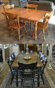 Honest & delicate design, the way furniture used to be made. Maple Dining Set Refinished Solid Maple Table Was Still Sturdy And Strong But Finish Was Sho Dining Table Makeover Maple Dining Table Kitchen Table Makeover