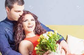 How do you normally celebrate birthday with your boyfriend? Beautiful Happy Woman Received A Flower Bouquet Of Chinese Roses Stock Photo Picture And Royalty Free Image Image 51338396