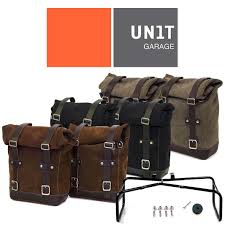 Unitgarage 2 Waxed Suede Side Panniers Double Subframe Ninet For Bmw Motorcycle Luggage Scrambler Pannier