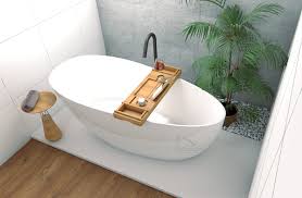 Mit einer freistehenden badewanne von duschmeister.de wird ihr badezimmer badewannen alle badewannen acryl badewanne stahl badewanne emaille badewanne freistehende badewannen. Freistehende Badewanne 160 X 70 Cm Ablauf Click Clack Mineralguss Goya Bambus Ablage Ecolam