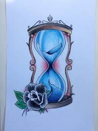 Hourglass Tattoo Design Colored Pencil By Thedilatedeye Hourglass Tattoo Hourglass Drawing Tattoo Designs
